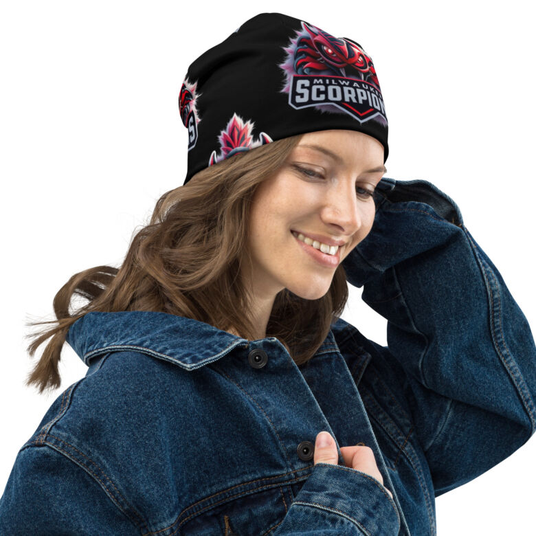 Milwaukee Scorpions All-Over Print Beanie in Black - Image 7