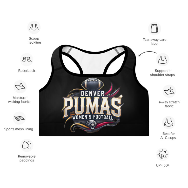 Denver Pumas Padded Sports Bra - Image 2