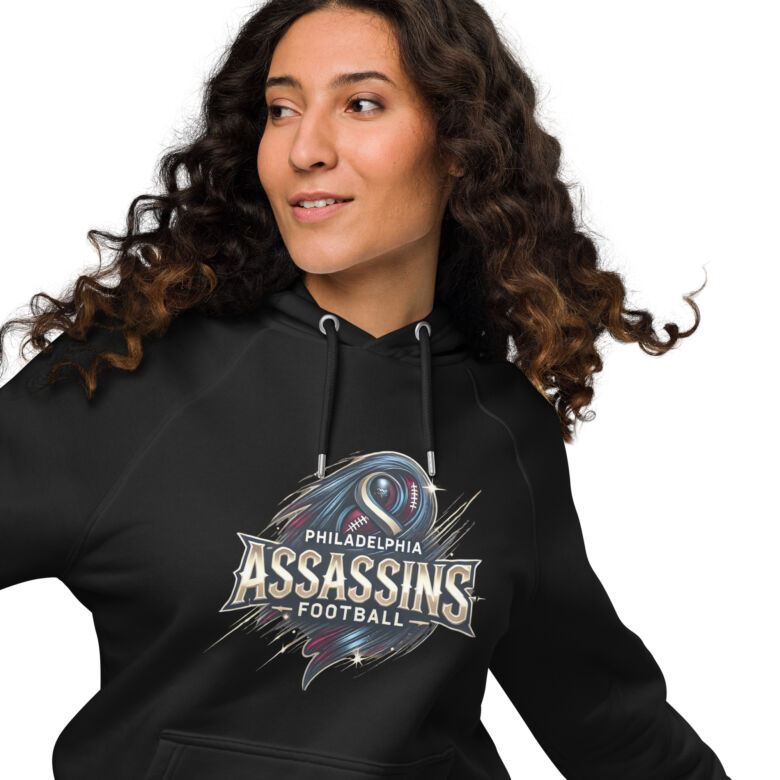 Philadelphia Assassins Unisex Eco raglan Hoodie - Image 5