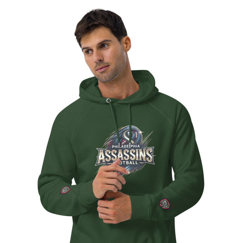 Philadelphia Assassins Unisex Eco raglan Hoodie - Image 12