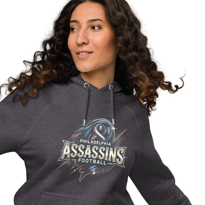 Philadelphia Assassins Unisex Eco raglan Hoodie - Image 11