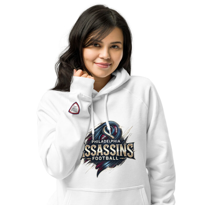 Philadelphia Assassins Unisex Eco raglan Hoodie - Image 18